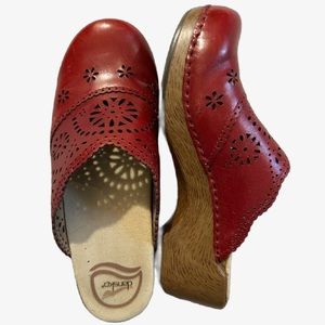 Dansko clogs/ mules - size 37 - us womens 6 - floral cut out